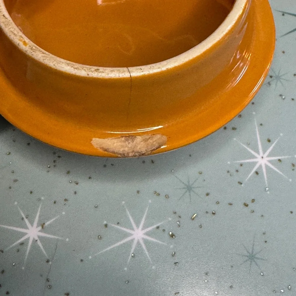 Vintage‎ Salem China Teapot Cream with Yellow Floral Design and Orange Lid